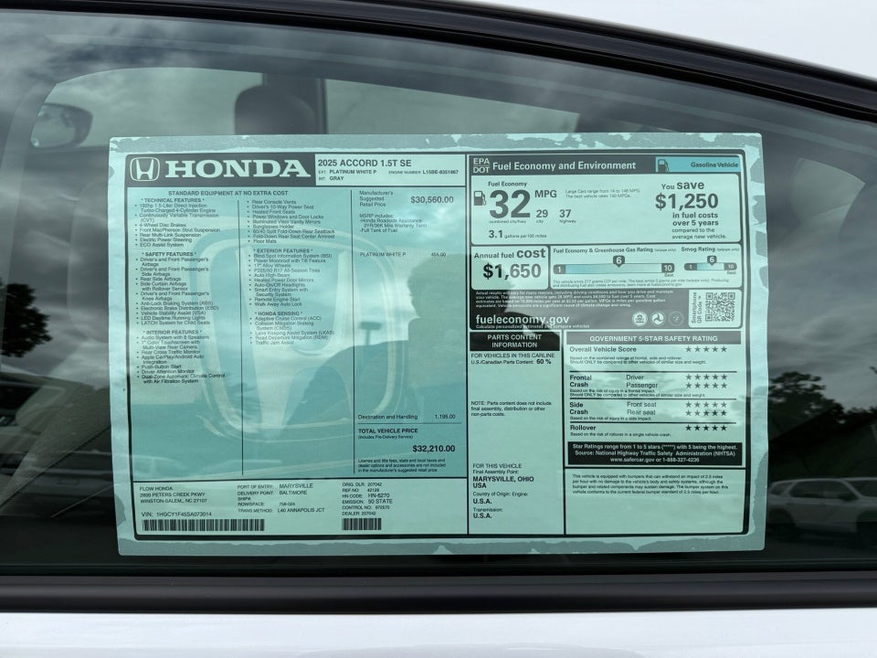 2025 Honda Accord Sedan SE