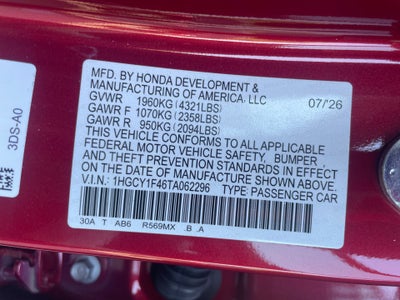 2026 Honda Accord Sedan SE