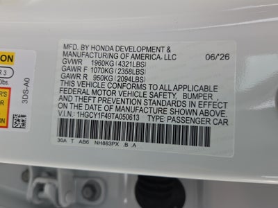 2026 Honda Accord Sedan SE