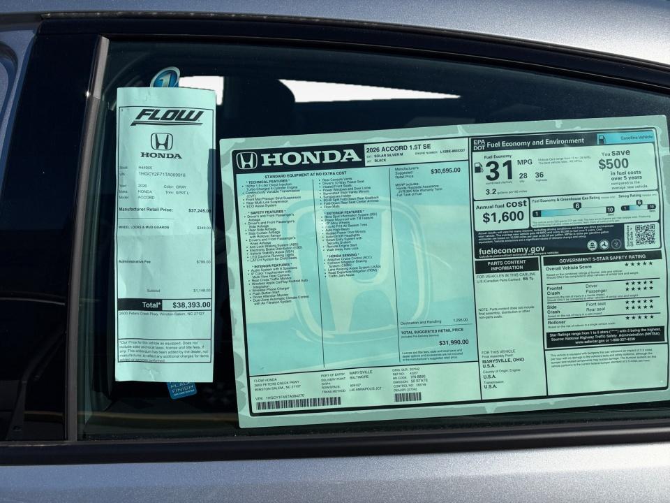 2026 Honda Accord Sedan SE