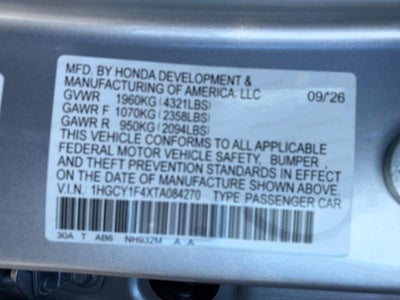 2026 Honda Accord Sedan SE