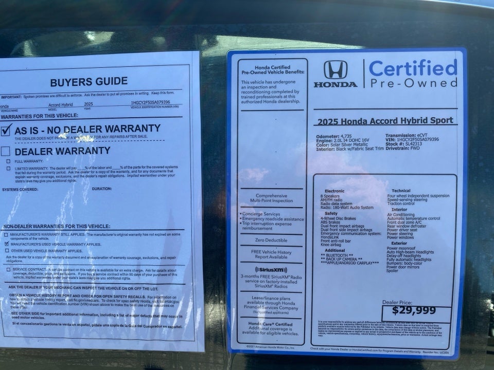 2025 Honda Accord Hybrid Sport