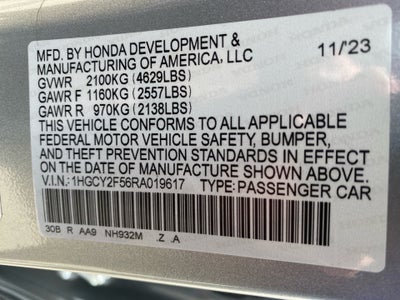 2024 Honda Accord Hybrid Sport