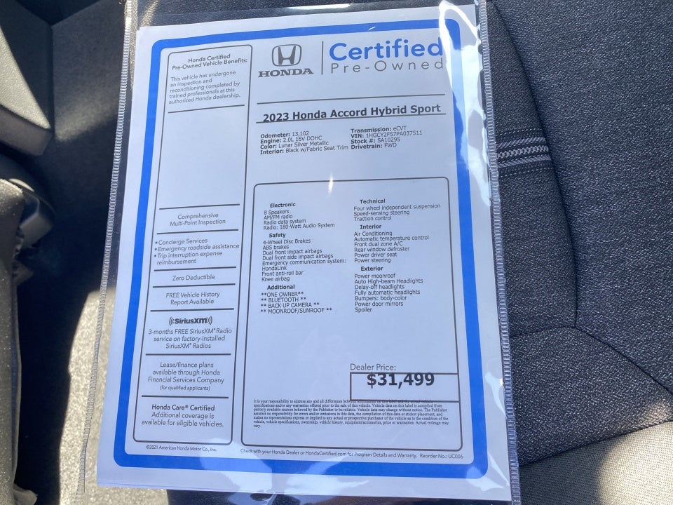 2023 Honda Accord Hybrid Sport