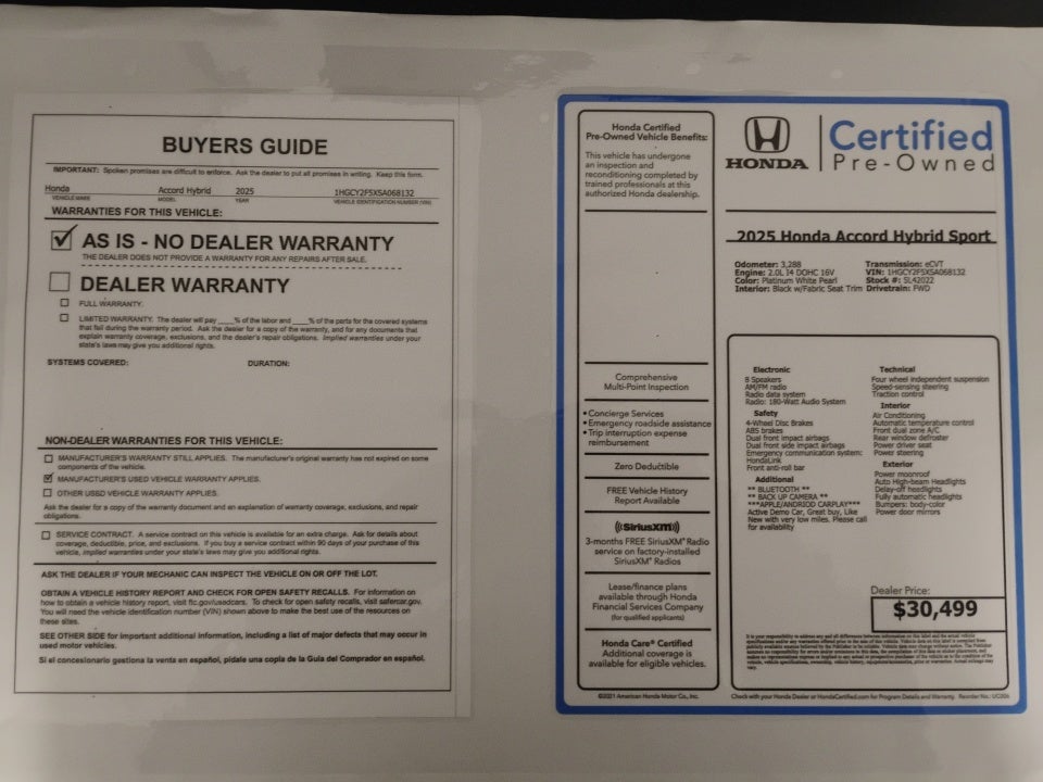 2025 Honda Accord Hybrid Sport