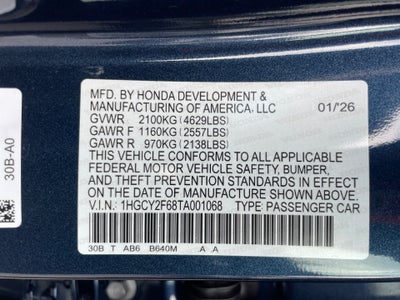 2026 Honda Accord Hybrid EX-L