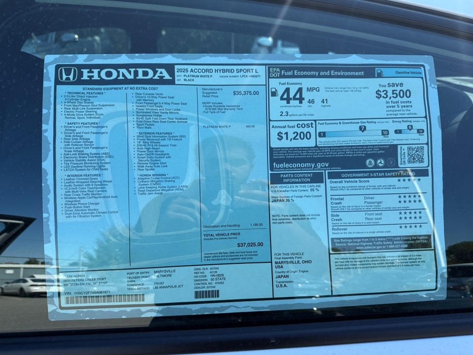 2025 Honda Accord Hybrid Sport-L