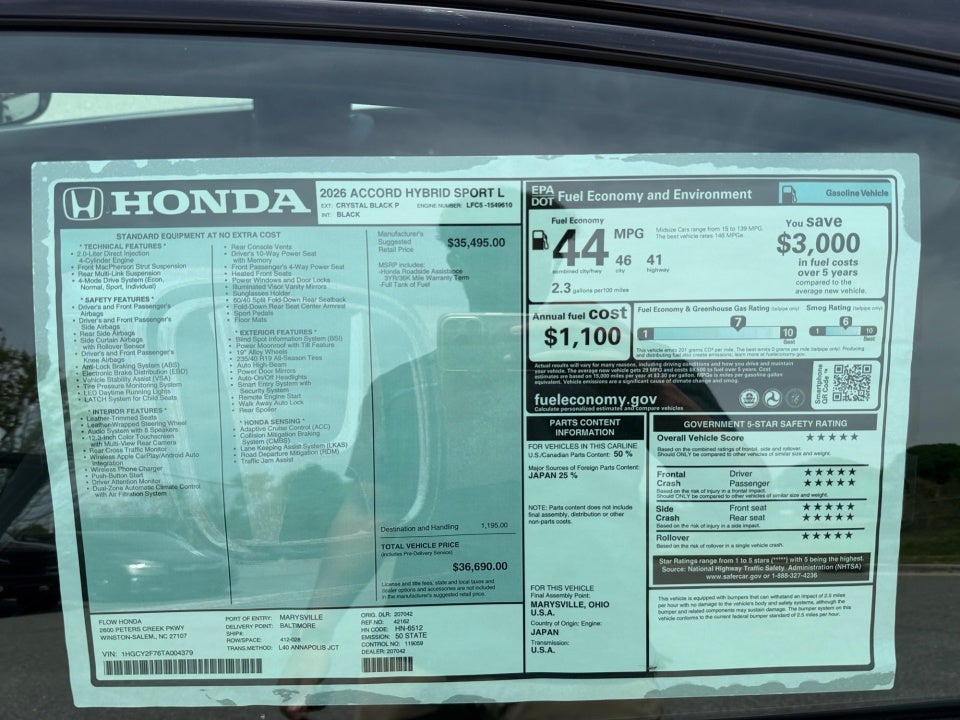 2026 Honda Accord Hybrid Sport-L