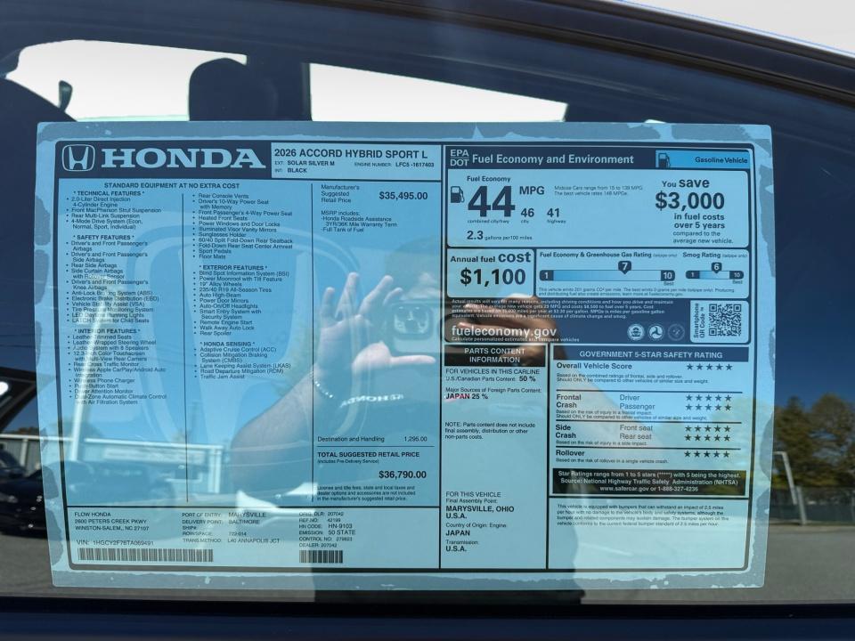 2026 Honda Accord Hybrid Sport-L