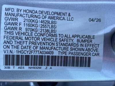 2026 Honda Accord Hybrid Sport-L