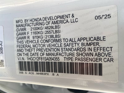 2025 Honda Accord Hybrid Touring