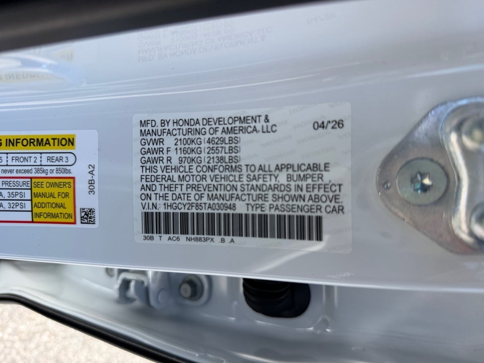 2026 Honda Accord Hybrid Touring
