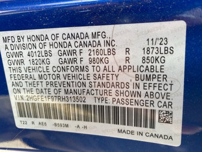 2024 Honda Civic Sedan Touring