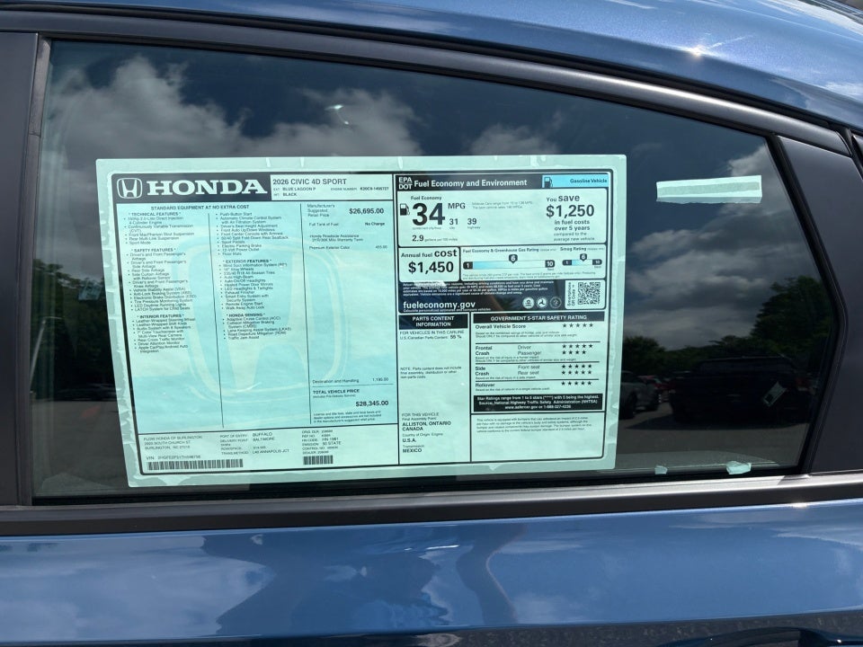 2026 Honda Civic Sedan Sport