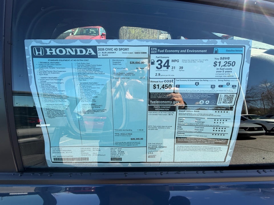 2026 Honda Civic Sedan Sport