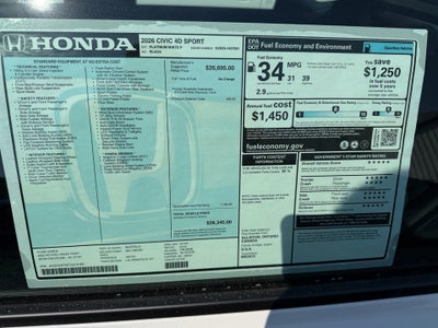 2026 Honda Civic Sedan Sport