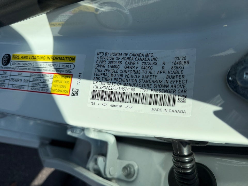 2026 Honda Civic Sedan Sport