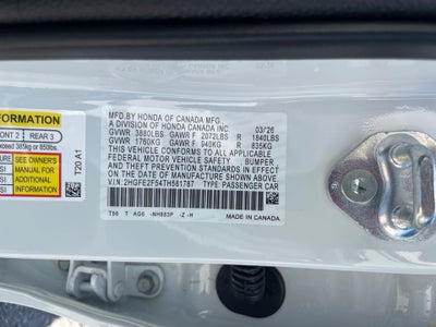 2026 Honda Civic Sedan Sport