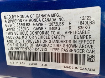 2023 Honda Civic Sedan Sport