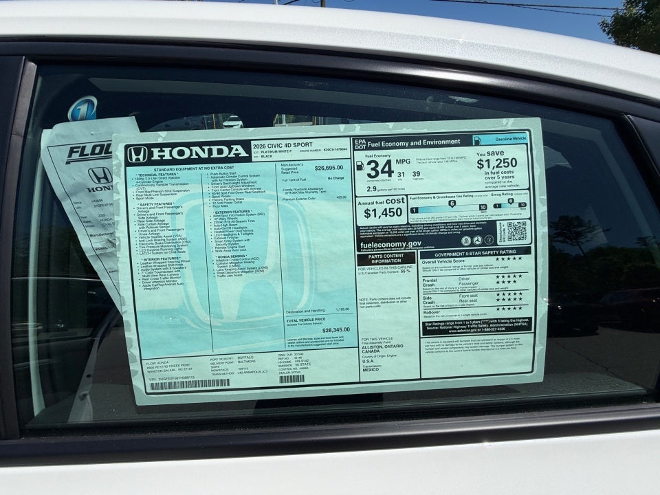 2026 Honda Civic Sedan Sport