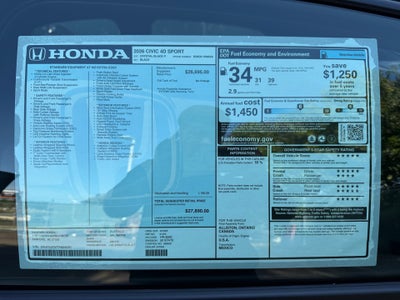 2026 Honda Civic Sedan Sport