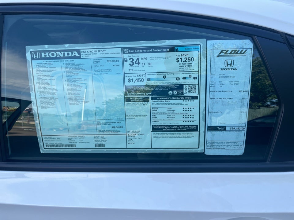 2026 Honda Civic Sedan Sport