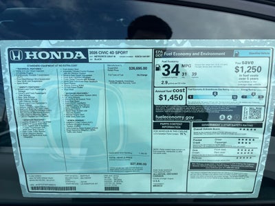 2026 Honda Civic Sedan Sport