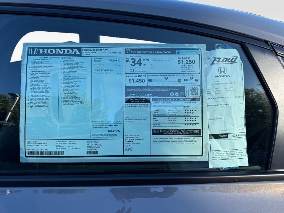2026 Honda Civic Sedan Sport