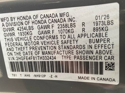 2026 Honda Civic Hybrid Sport