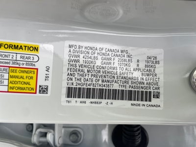 2026 Honda Civic Hybrid Sport