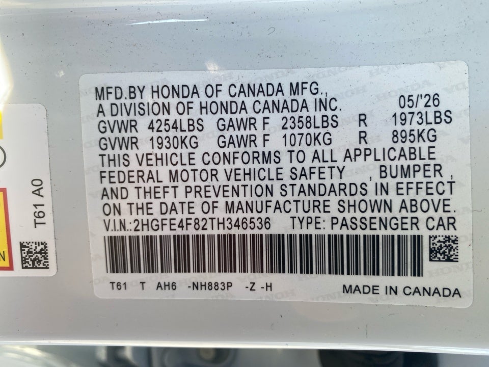 2026 Honda Civic Hybrid Sport