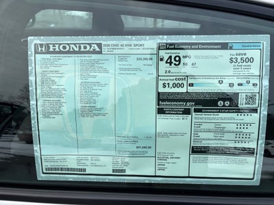 2026 Honda Civic Hybrid Sport