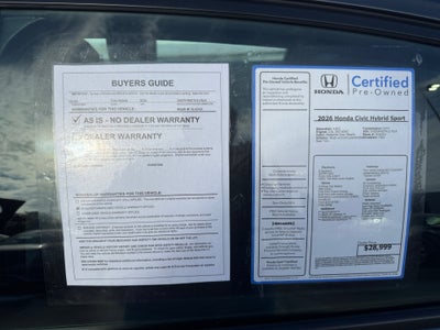 2026 Honda Civic Hybrid Sport