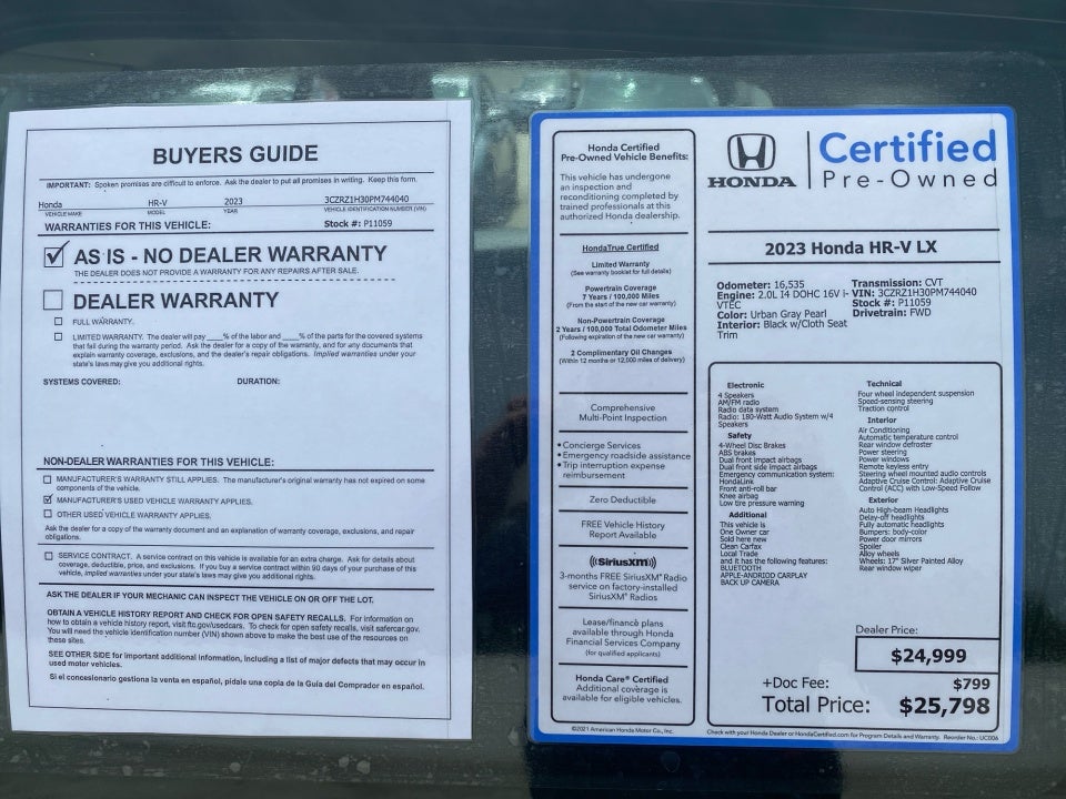 2023 Honda HR-V 2WD LX