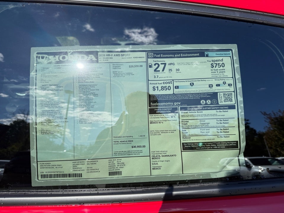 2026 Honda HR-V AWD Sport