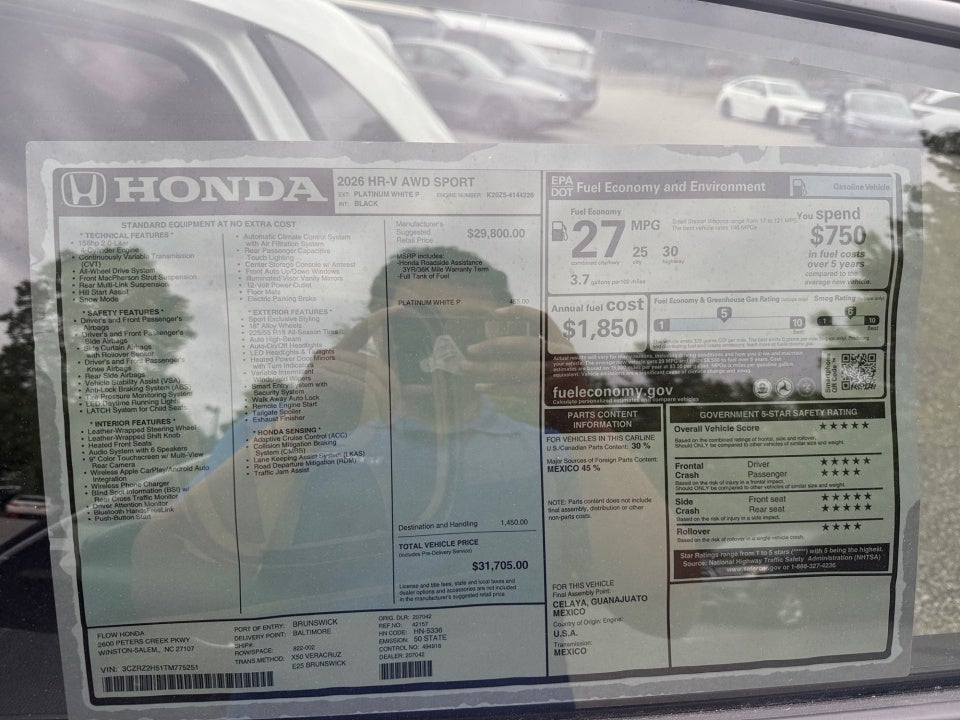 2026 Honda HR-V AWD Sport