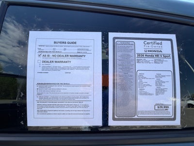 2026 Honda HR-V AWD Sport