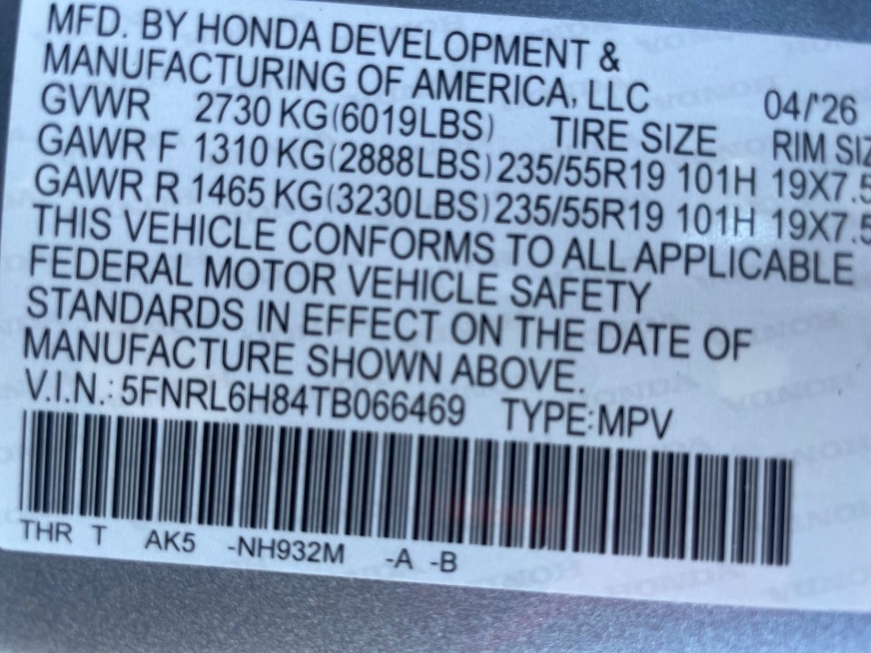 2026 Honda Odyssey Touring