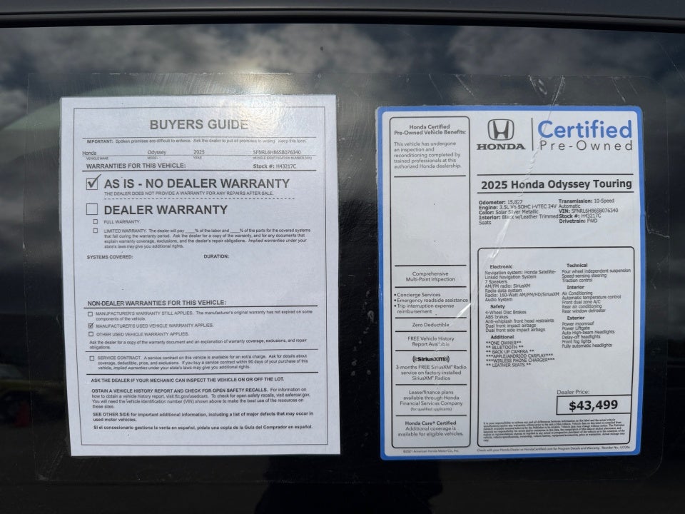 2025 Honda Odyssey Touring