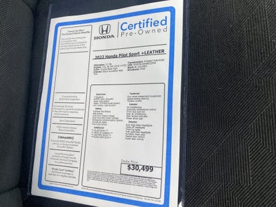 2022 Honda Pilot 2WD Sport