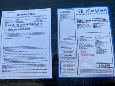 2026 Honda Passport AWD RTL