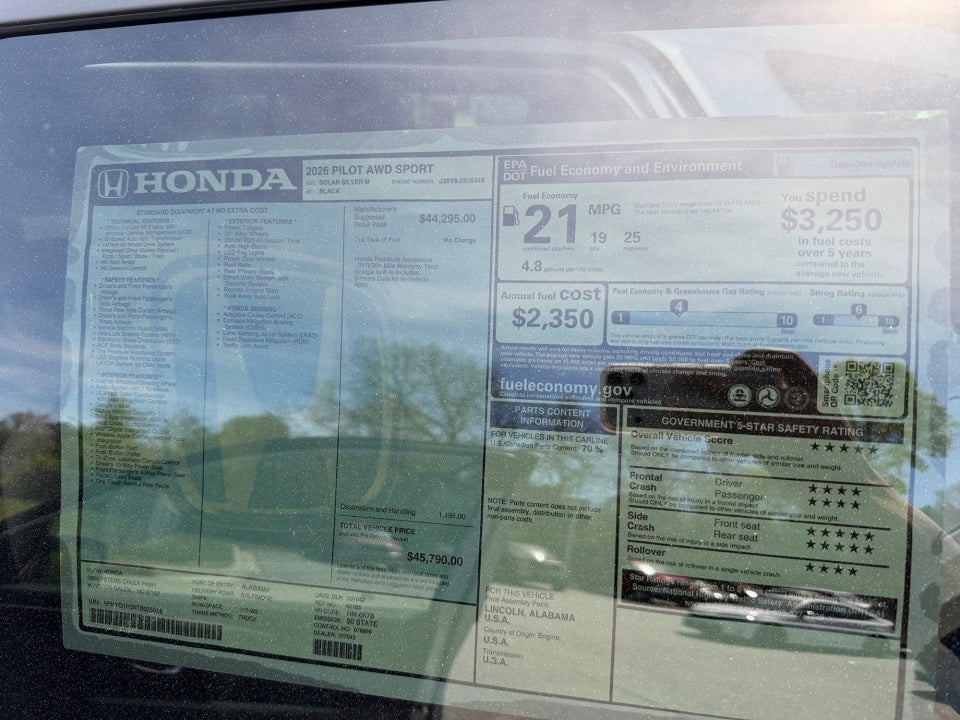 2026 Honda Pilot Sport