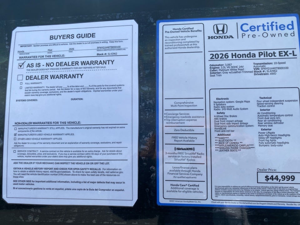 2026 Honda Pilot EX-L