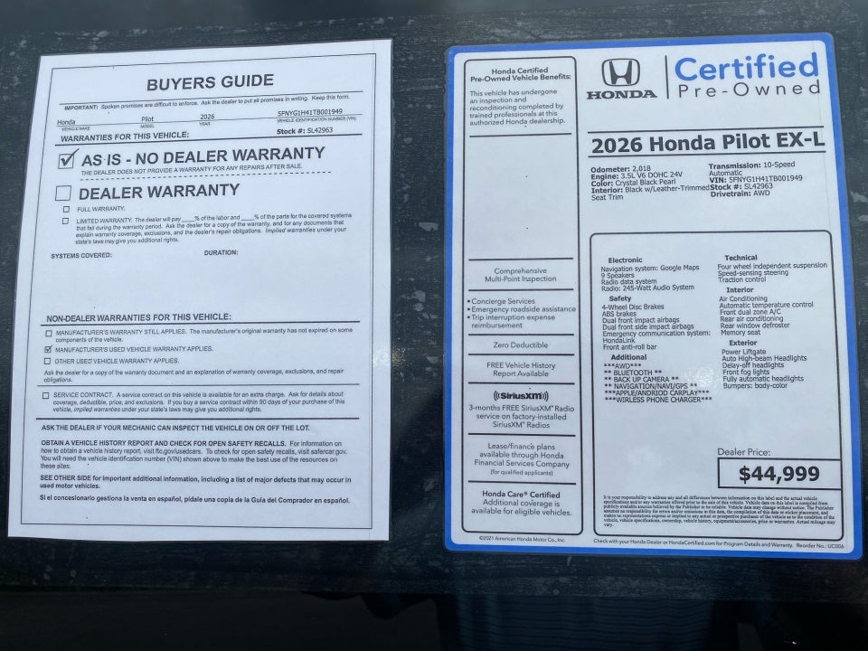 2026 Honda Pilot EX-L