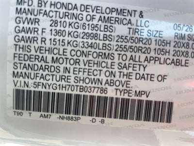 2026 Honda Pilot Touring
