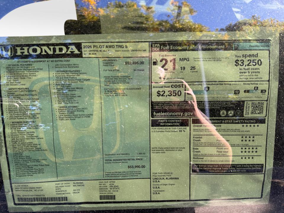 2026 Honda Pilot Touring