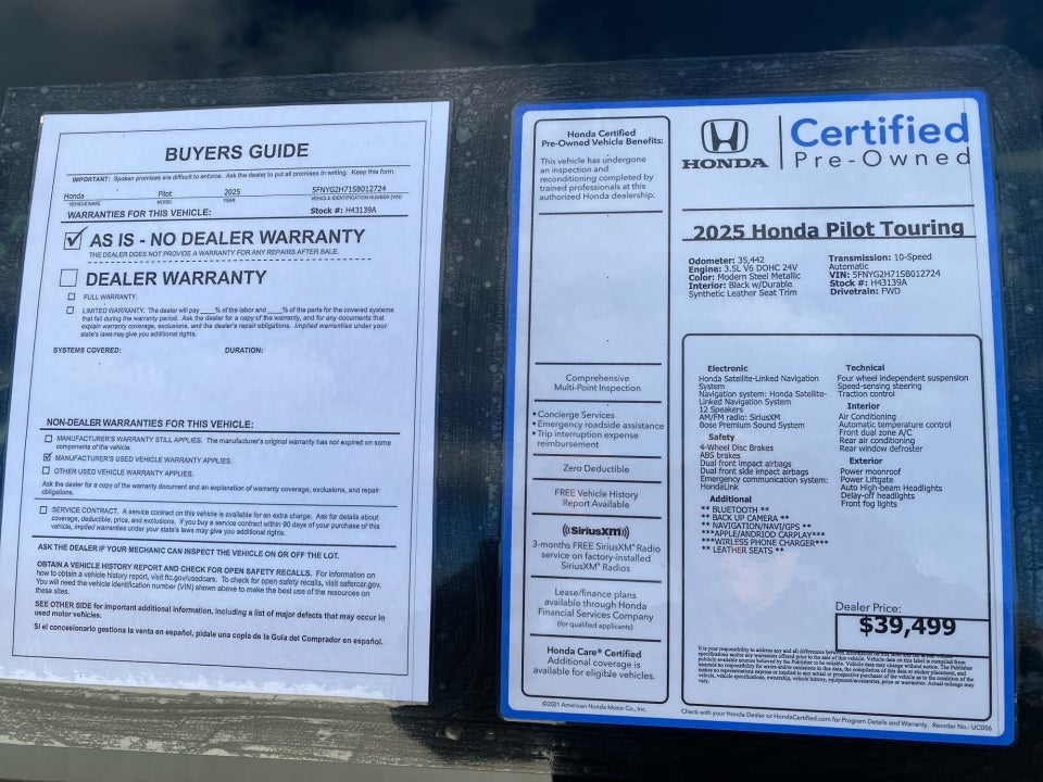 2025 Honda Pilot Touring