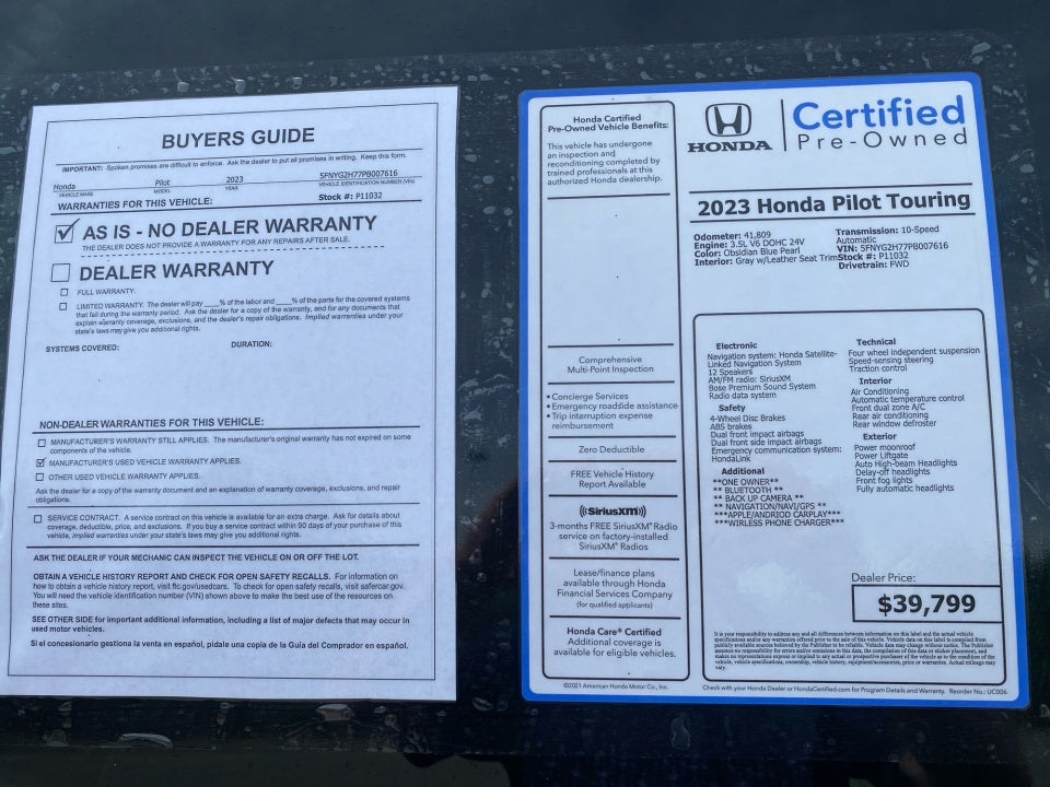 2023 Honda Pilot 2WD Touring