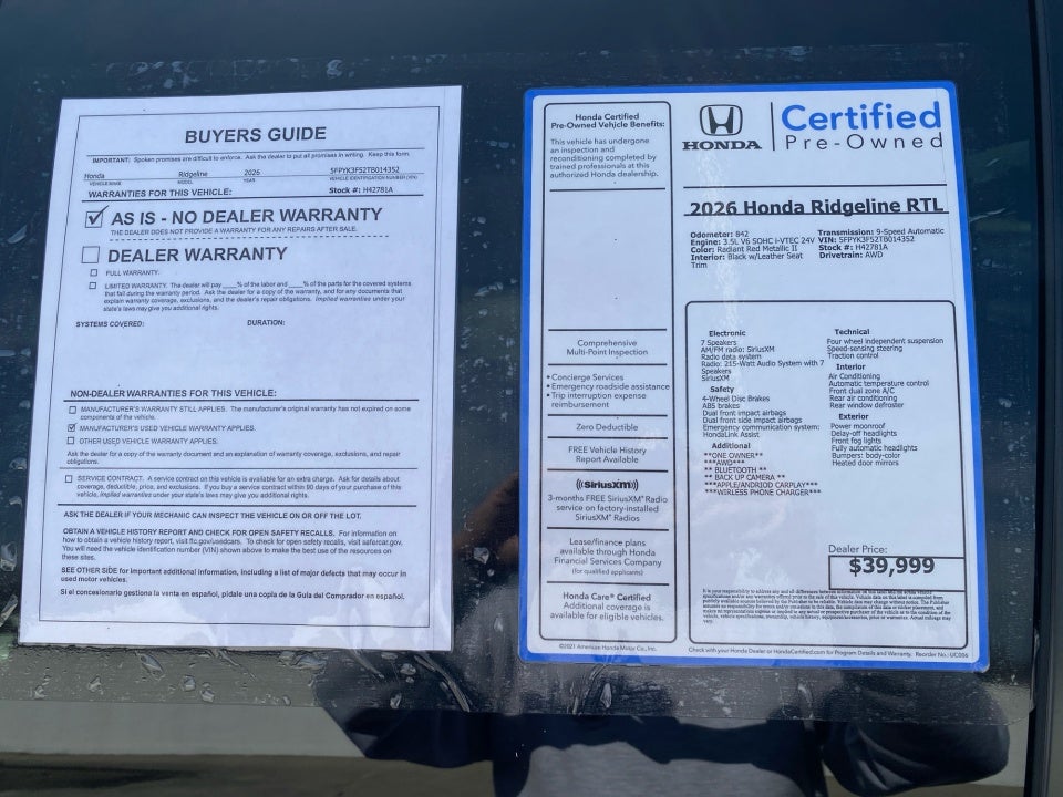 2026 Honda Ridgeline RTL