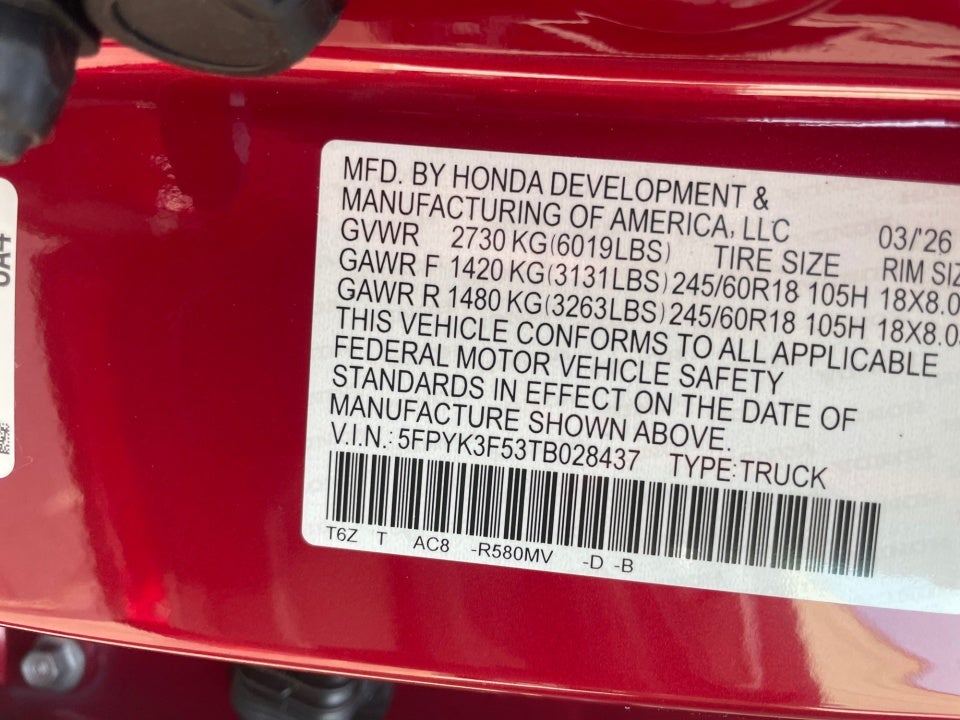 2026 Honda Ridgeline RTL